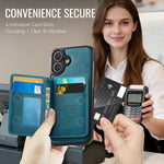 CASEME For iPhone 16 Plus Magnetic Case  ME80 Series Leather PC TPU Phone Cover with Detachable Wallet