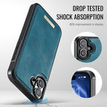 CASEME For iPhone 16 Plus Magnetic Case  ME80 Series Leather PC TPU Phone Cover with Detachable Wallet