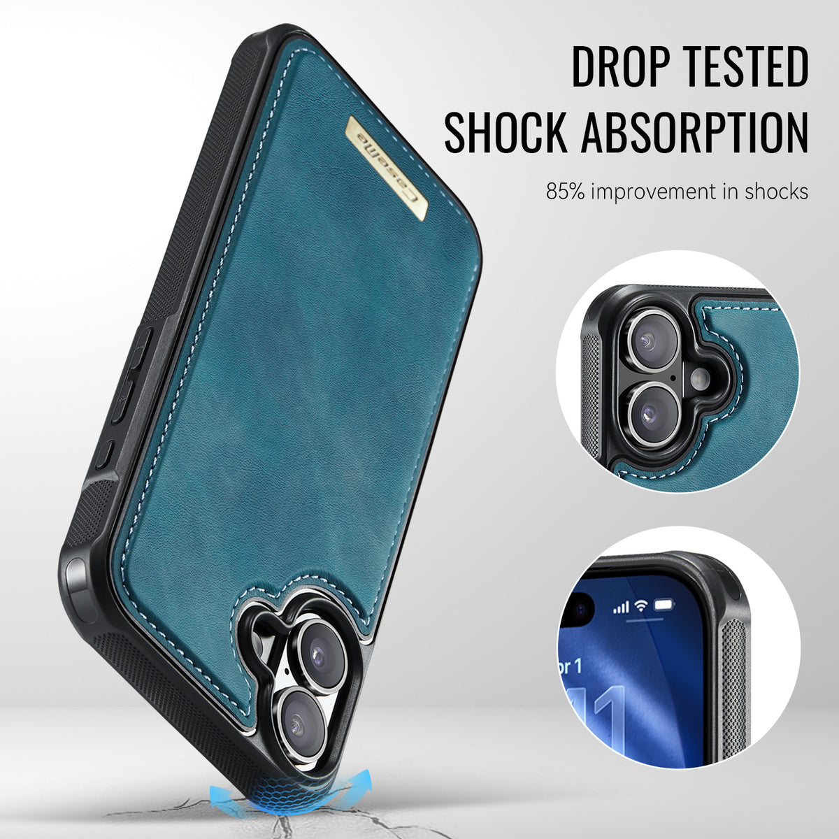 CASEME For iPhone 16 Plus Magnetic Case  ME80 Series Leather PC TPU Phone Cover with Detachable Wallet