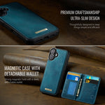 CASEME For iPhone 16 Plus Magnetic Case  ME80 Series Leather PC TPU Phone Cover with Detachable Wallet