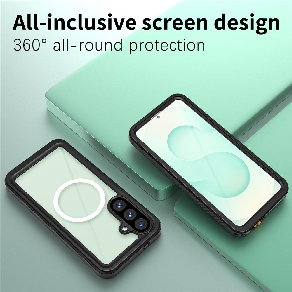 REDPEPPER FS-serien vandtæt IPX8-etui til Samsung Galaxy S26+, PC TPU PET gennemsigtigt magnetisk mobilcover