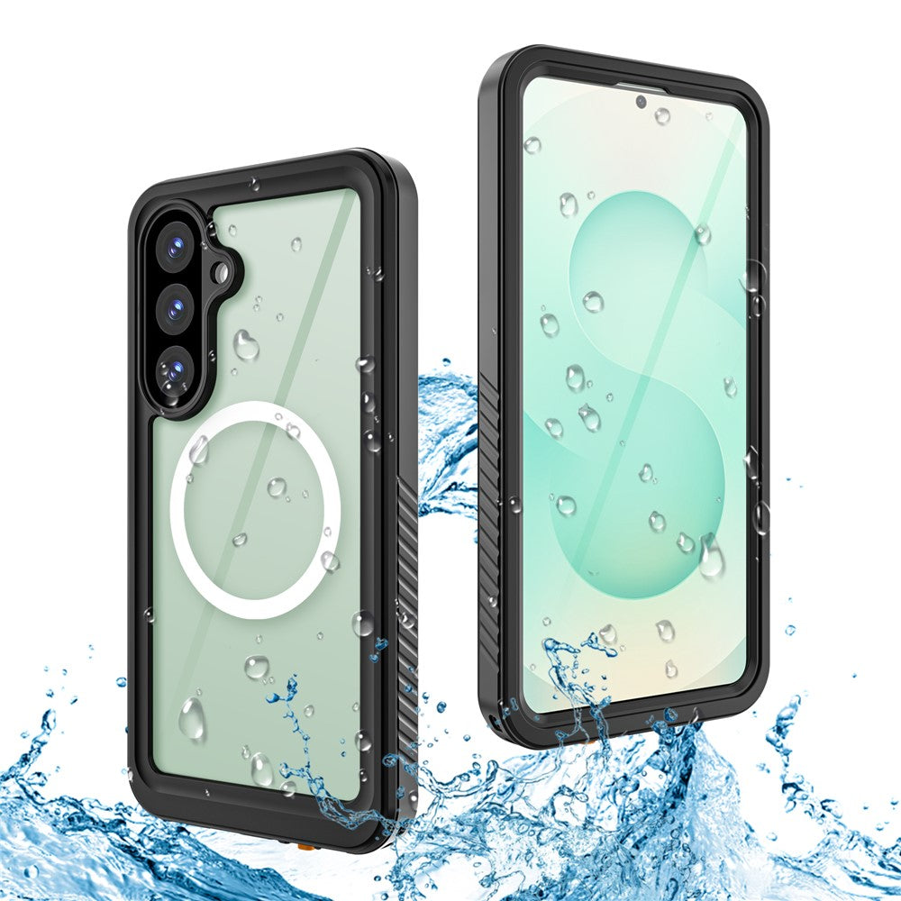 REDPEPPER FS-serien vandtæt IPX8-etui til Samsung Galaxy S26+, PC TPU PET gennemsigtigt magnetisk mobilcover