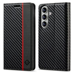 LC.IMEEKE For Samsung Galaxy A57 5G Wallet Case Carbon Fiber Texture Leather Phone Cover