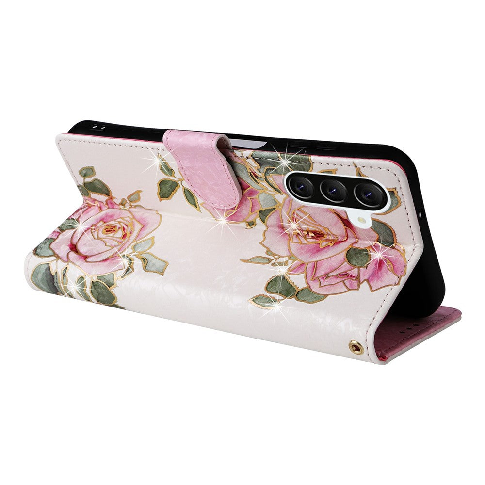 For Samsung Galaxy A37 5G Case RFID Blocking Flower Leather Phone Cover
