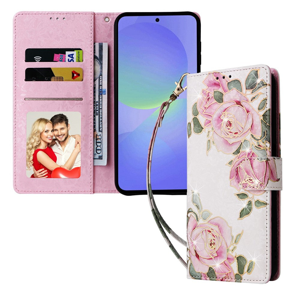 For Samsung Galaxy A37 5G Case RFID Blocking Flower Leather Phone Cover