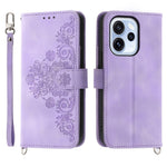 For Oppo Reno15 F 5G Wallet Case Flower Pattern PU Leather Phone Cover with Strap