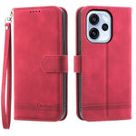 DIERFENG DF-03 För Oppo Reno15 F 5G Läderfodral Lines Imprint Plånboksfodral med Handledsrem