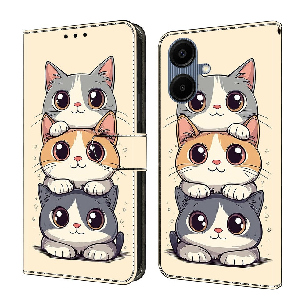 For Samsung Galaxy A08 5G / A08 4G / A07 5G / A07 4G Wallet Case Foldable Stand Pattern Printing Leather Flip Phone Cover