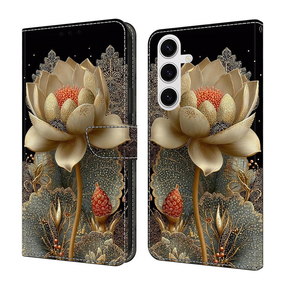 For Samsung Galaxy S26 Wallet Case Foldable Stand Pattern Printing Leather Flip Phone Cover