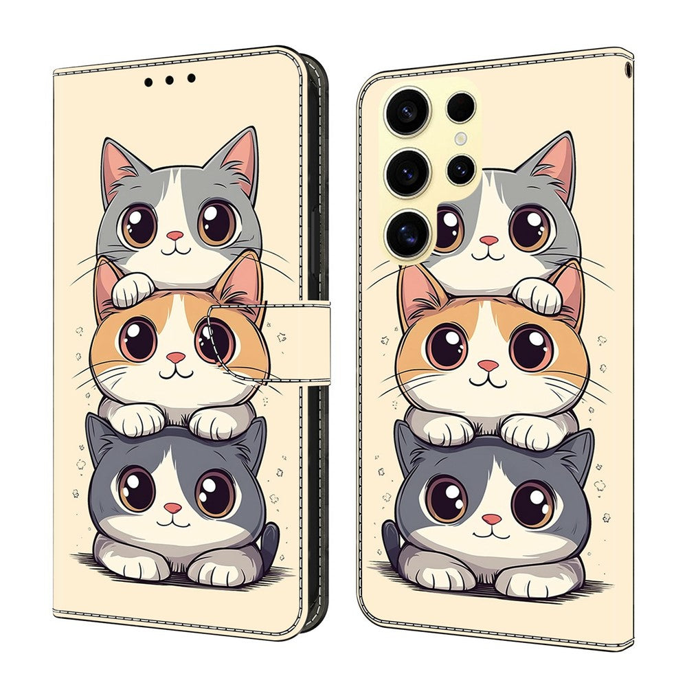 Samsung Galaxy S26 Ultra Plånboksfodral Vikbart Stativ Mönstertryck Läder Flipfodral