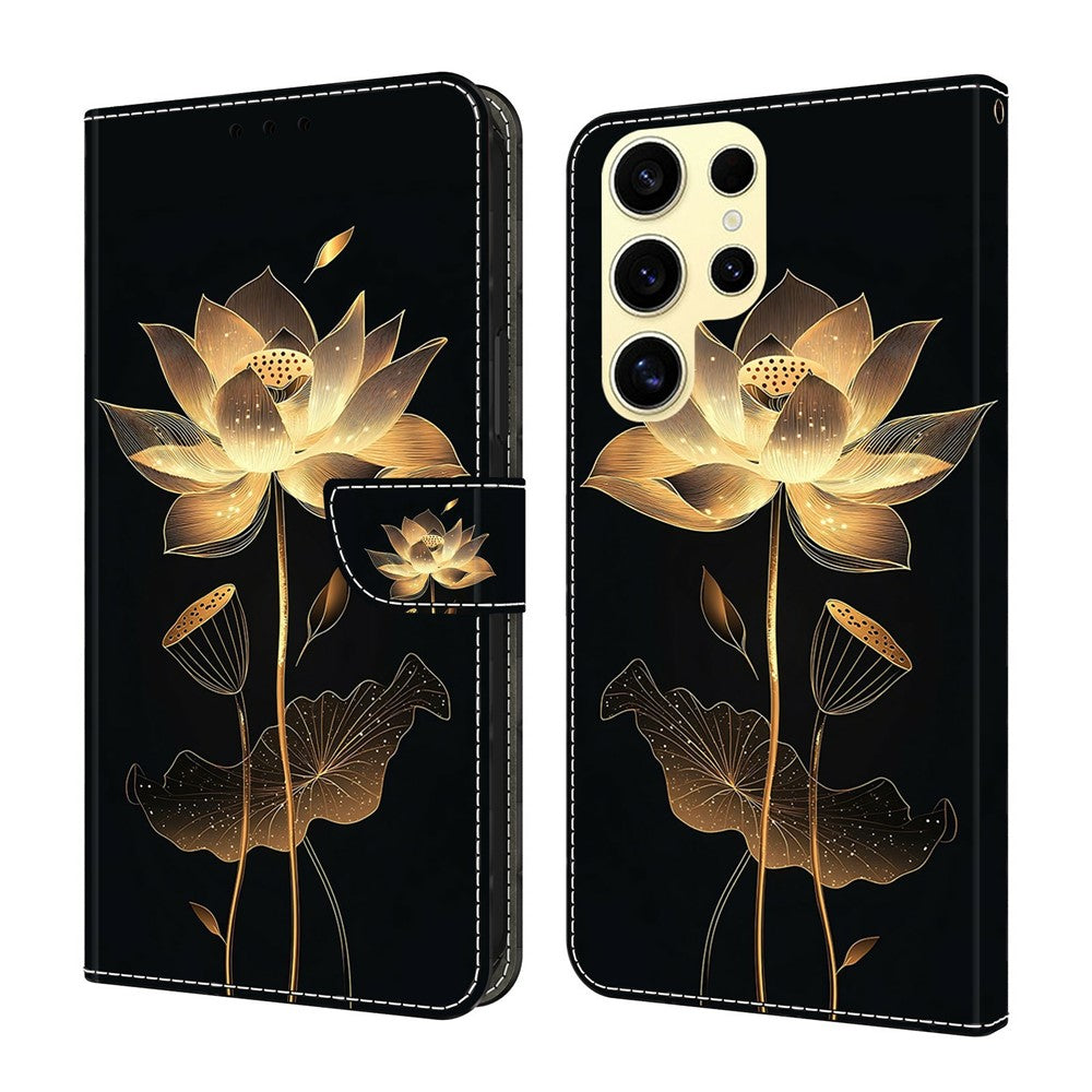 Samsung Galaxy S26 Ultra Plånboksfodral Vikbart Stativ Mönstertryck Läder Flipfodral