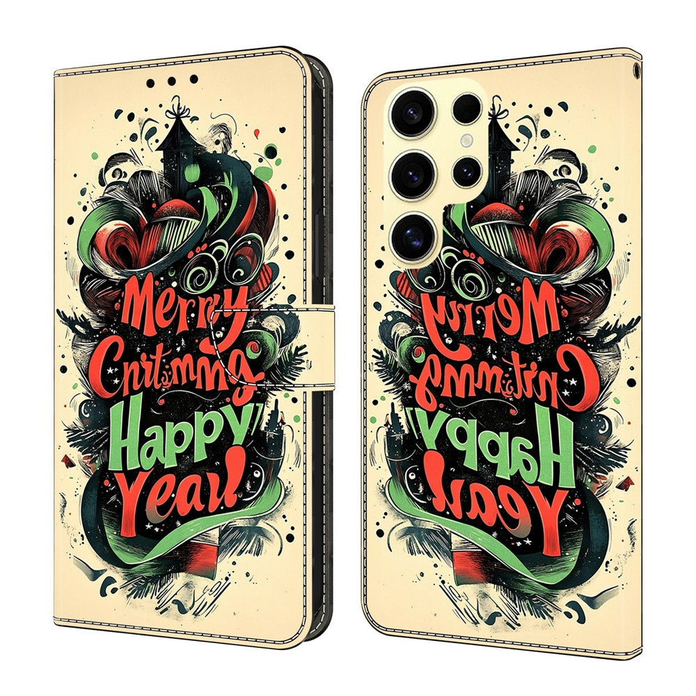 Samsung Galaxy S26 Ultra Plånboksfodral Vikbart Stativ Mönstertryck Läder Flipfodral