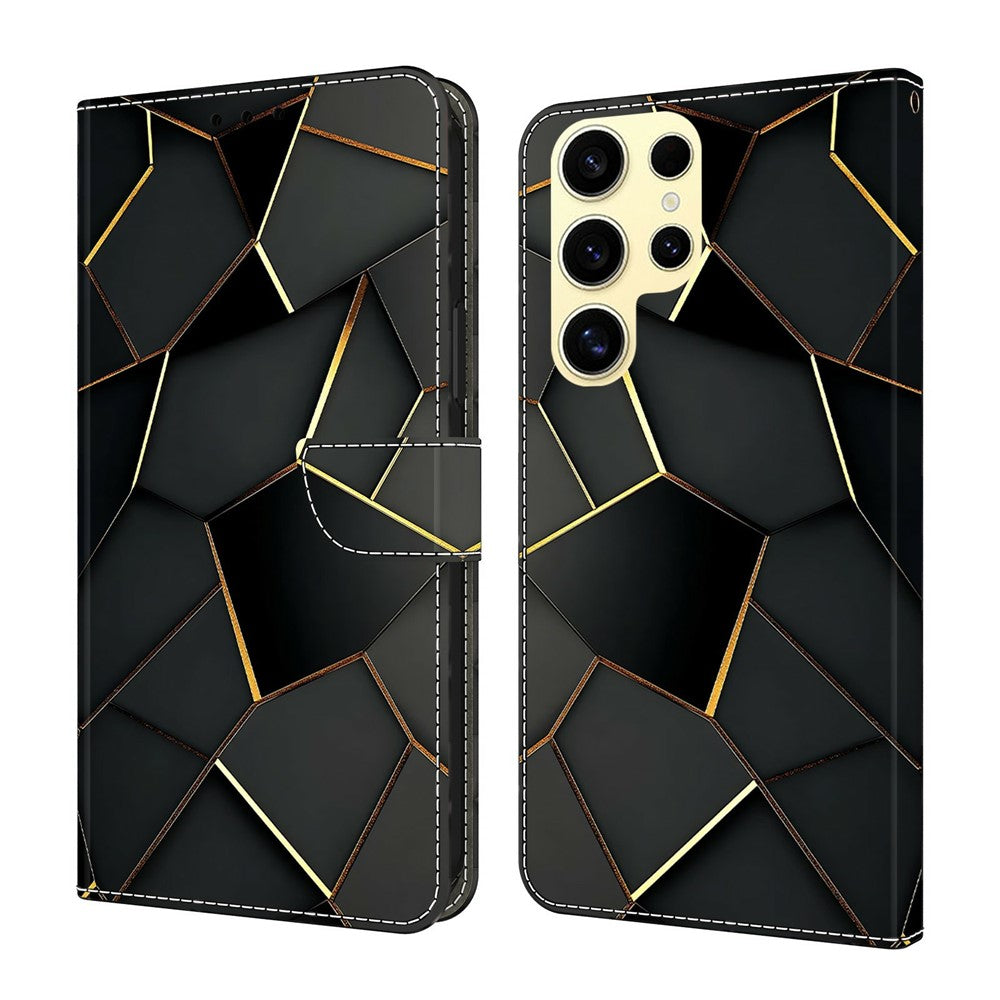 Samsung Galaxy S26 Ultra Plånboksfodral Vikbart Stativ Mönstertryck Läder Flipfodral