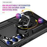 For Samsung Galaxy S23 Military Grade Shock-absorbing Case Ring Kickstand Design PC + TPU Back Cover