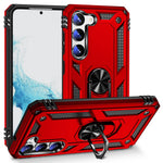 For Samsung Galaxy S23 Military Grade Shock-absorbing Case Ring Kickstand Design PC + TPU Back Cover