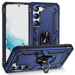 For Samsung Galaxy S23 Military Grade Shock-absorbing Case Ring Kickstand Design PC + TPU Back Cover