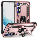 For Samsung Galaxy S23 Military Grade Shock-absorbing Case Ring Kickstand Design PC + TPU Back Cover
