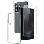 NORTHJO For Samsung Galaxy S26 Ultra TPU Phone Case + Tempered Glass Film + Camera Lens Protector (Support Fingerprint Unlock)