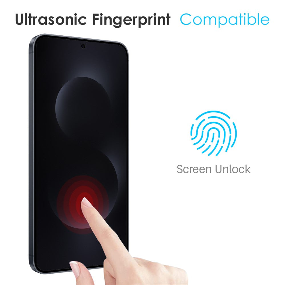 NORTHJO For Samsung Galaxy S26 Ultra TPU Phone Case + Tempered Glass Film + Camera Lens Protector (Support Fingerprint Unlock)
