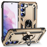 For Samsung Galaxy S23+ Fall-proof Military Grade Case Ring Kickstand Design PC + TPU Back Cover