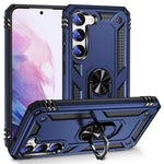 For Samsung Galaxy S23+ Fall-proof Military Grade Case Ring Kickstand Design PC + TPU Back Cover