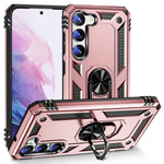 For Samsung Galaxy S23+ Fall-proof Military Grade Case Ring Kickstand Design PC + TPU Back Cover