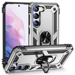 For Samsung Galaxy S23+ Fall-proof Military Grade Case Ring Kickstand Design PC + TPU Back Cover