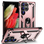 For Samsung Galaxy S23 Ultra Military Grade Case Ring Kickstand Design PC + TPU Hybrid Shell Back Cover