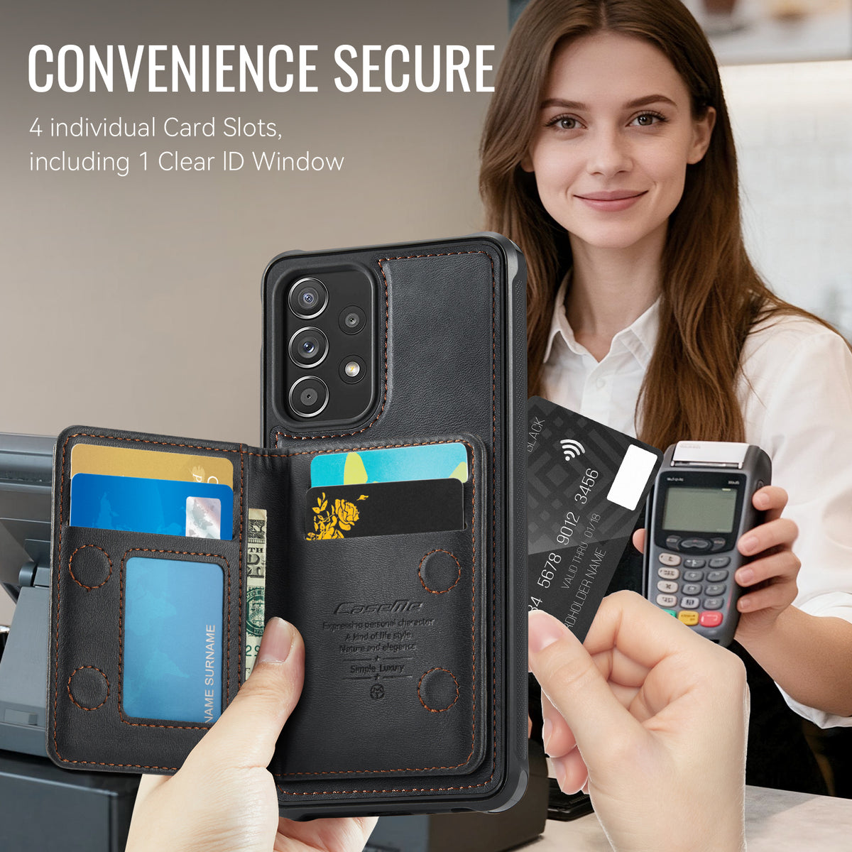 CASEME magnetisk ME80-seriecover i læder, PC og TPU til Samsung Galaxy A52s 5G / Galaxy A52 5G med aftagelig pung