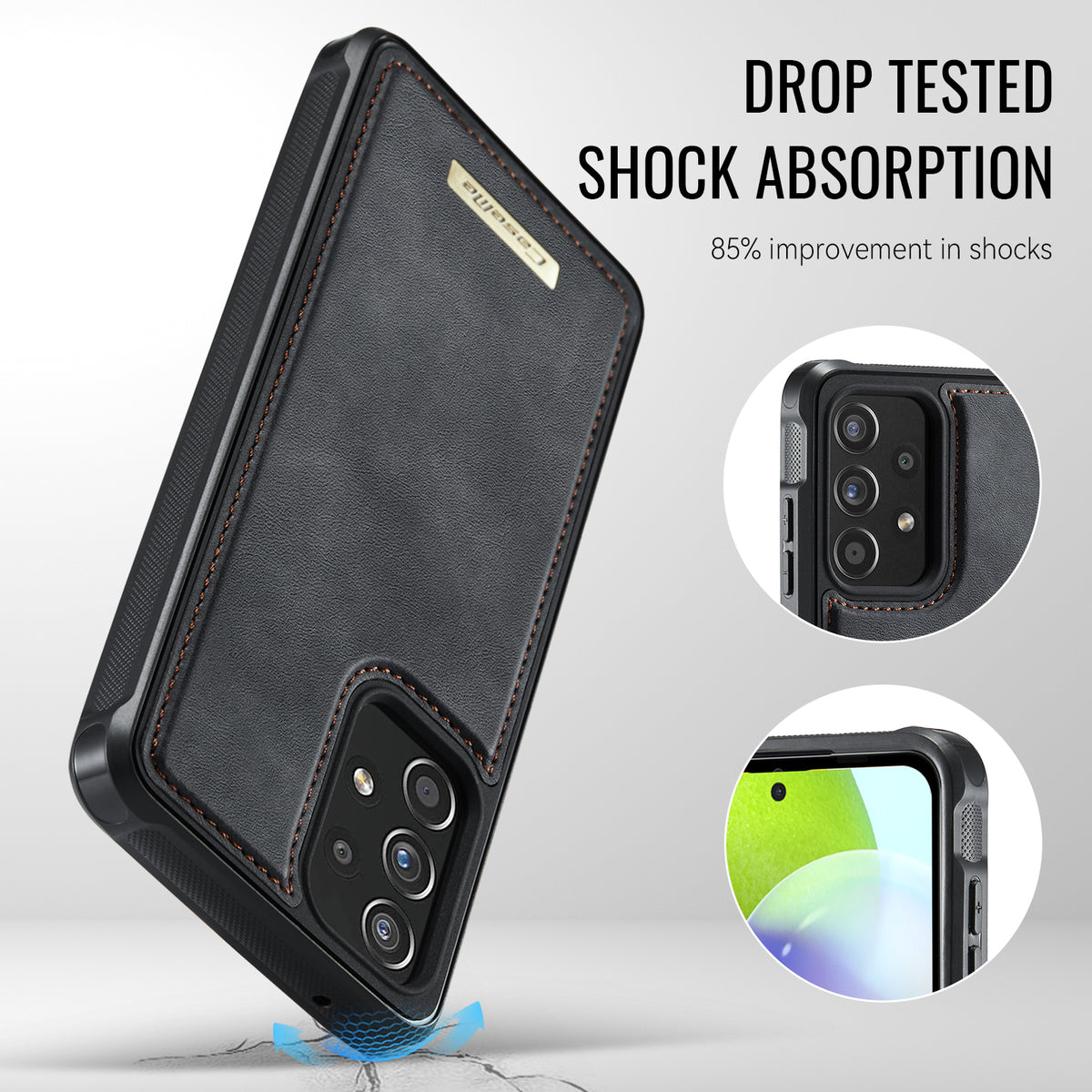 CASEME För Samsung Galaxy A52s 5G / Galaxy A52 5G Magnetiskt Skal ME80-serien Läder PC TPU mobilskal med Avtagbar Plånbok