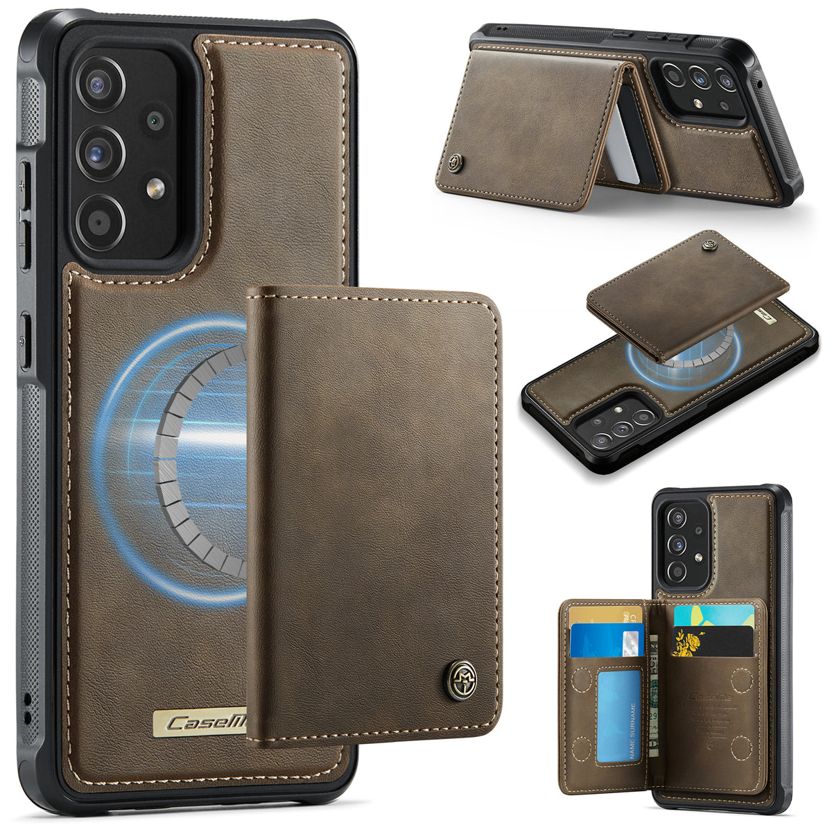 CASEME magnetisk ME80-seriecover i læder, PC og TPU til Samsung Galaxy A52s 5G / Galaxy A52 5G med aftagelig pung
