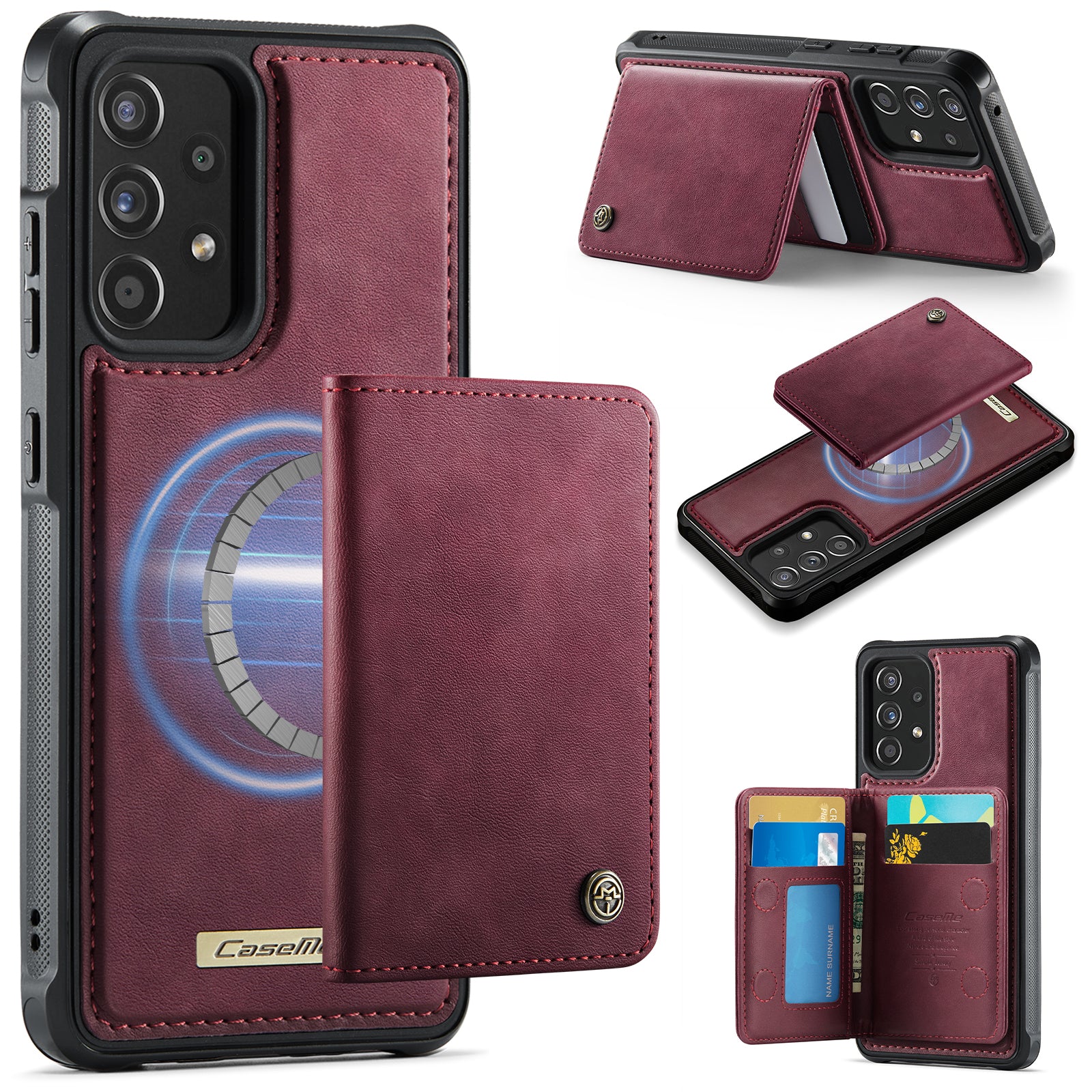 CASEME För Samsung Galaxy A52s 5G / Galaxy A52 5G Magnetiskt Skal ME80-serien Läder PC TPU mobilskal med Avtagbar Plånbok