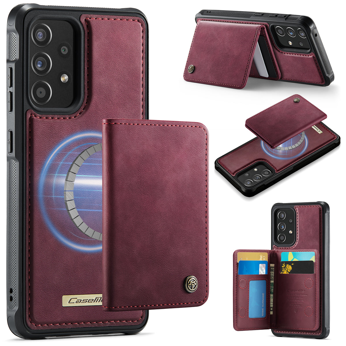 CASEME magnetisk ME80-seriecover i læder, PC og TPU til Samsung Galaxy A52s 5G / Galaxy A52 5G med aftagelig pung