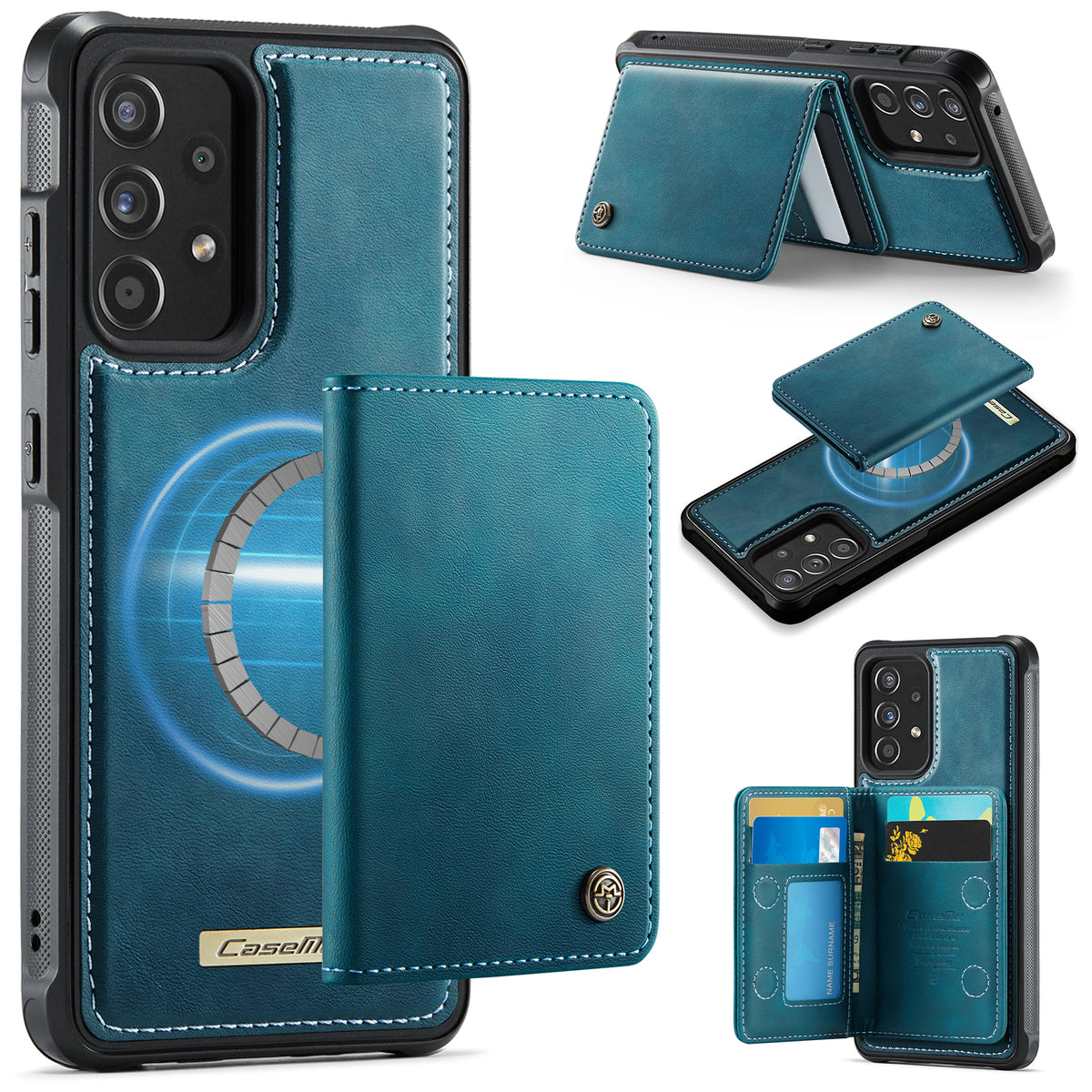 CASEME För Samsung Galaxy A52s 5G / Galaxy A52 5G Magnetiskt Skal ME80-serien Läder PC TPU mobilskal med Avtagbar Plånbok