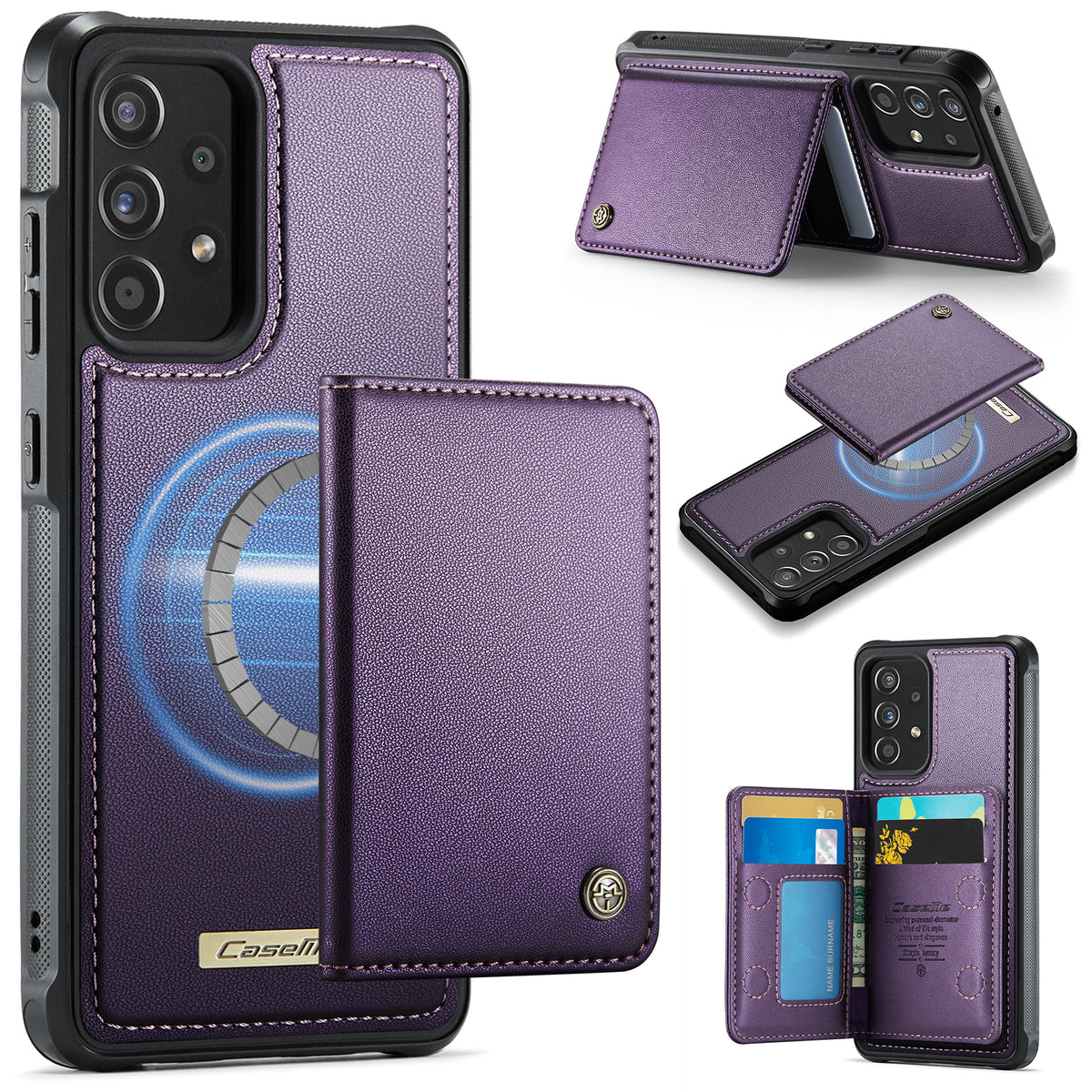 CASEME magnetisk ME80-seriecover i læder, PC og TPU til Samsung Galaxy A52s 5G / Galaxy A52 5G med aftagelig pung