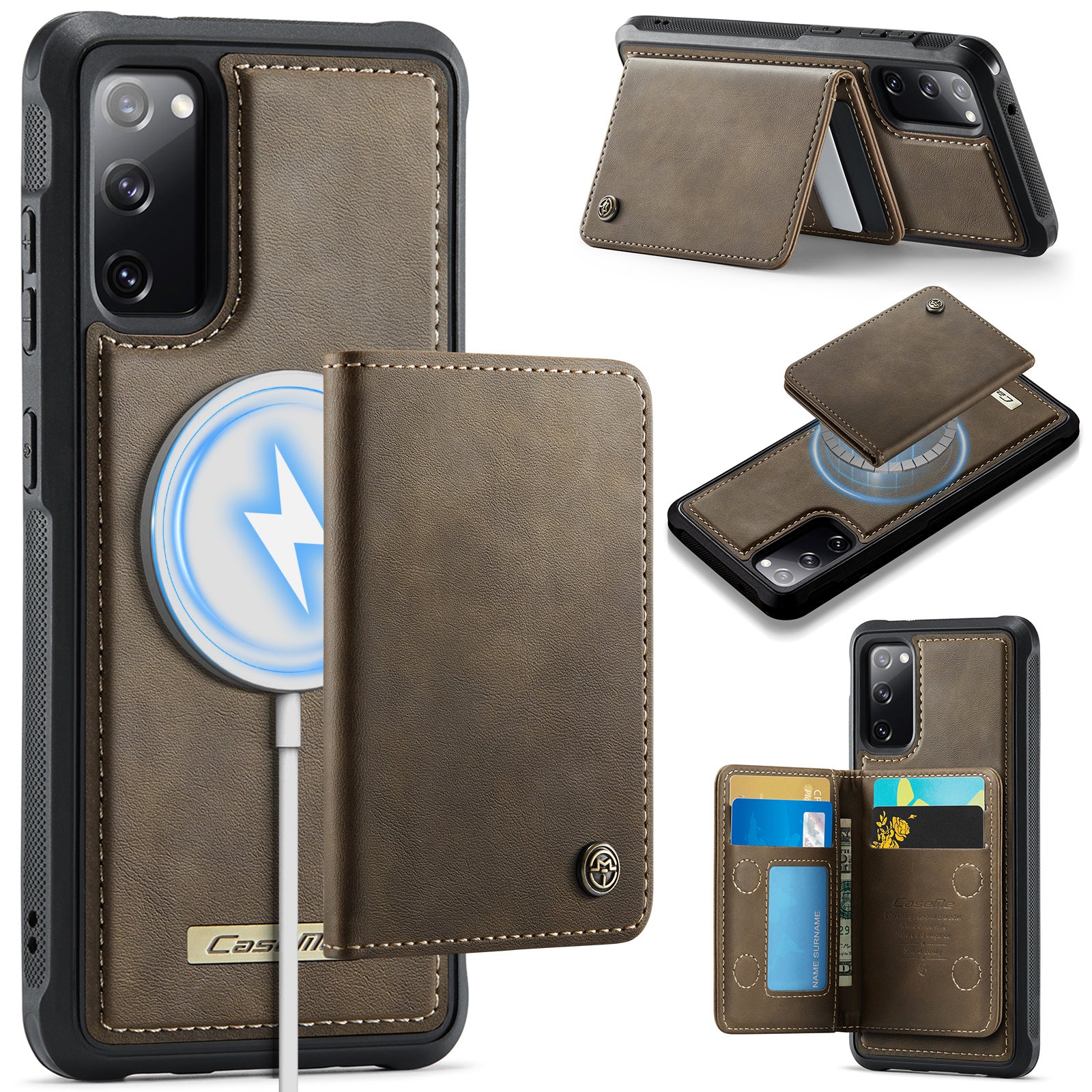 CASEME For Samsung Galaxy S20 FE Magnetic Case  ME80 Series Leather PC TPU Phone Cover with Detachable Wallet