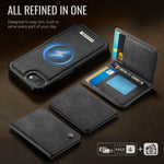 CASEME For iPhone 17e / 16e Magnetic Case  ME80 Series Leather PC TPU Phone Cover with Detachable Wallet
