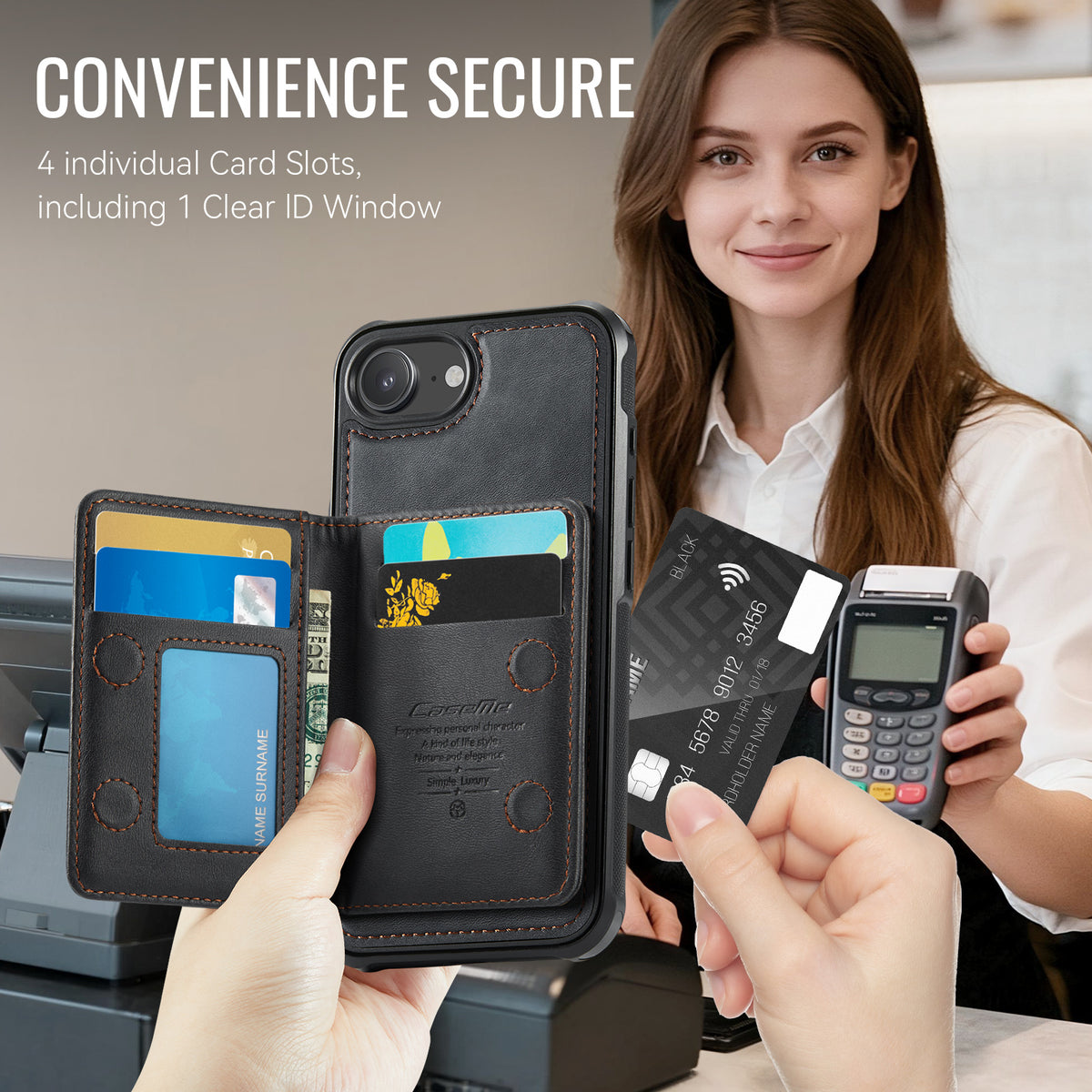 CASEME For iPhone 17e / 16e Magnetic Case  ME80 Series Leather PC TPU Phone Cover with Detachable Wallet