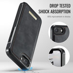CASEME For iPhone 17e / 16e Magnetic Case  ME80 Series Leather PC TPU Phone Cover with Detachable Wallet