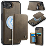 CASEME For iPhone 17e / 16e Magnetic Case  ME80 Series Leather PC TPU Phone Cover with Detachable Wallet