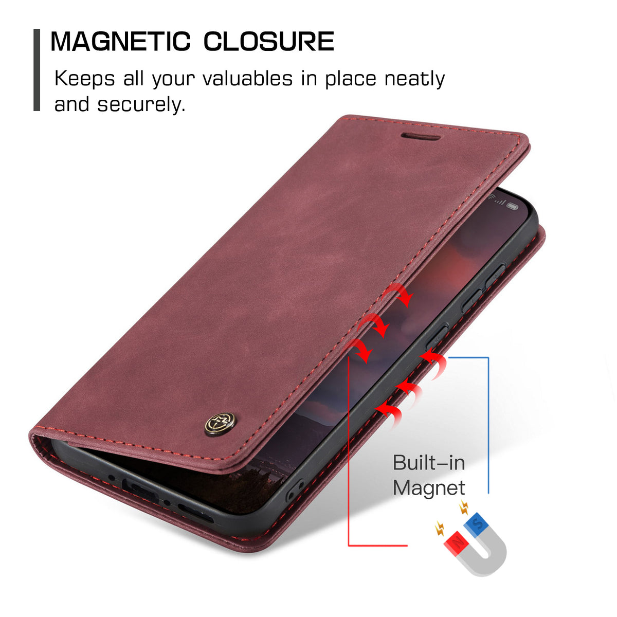 CASEME För OnePlus 15 5G Plånboksfodral 013-serien PU-lädermobilfodral med stativ