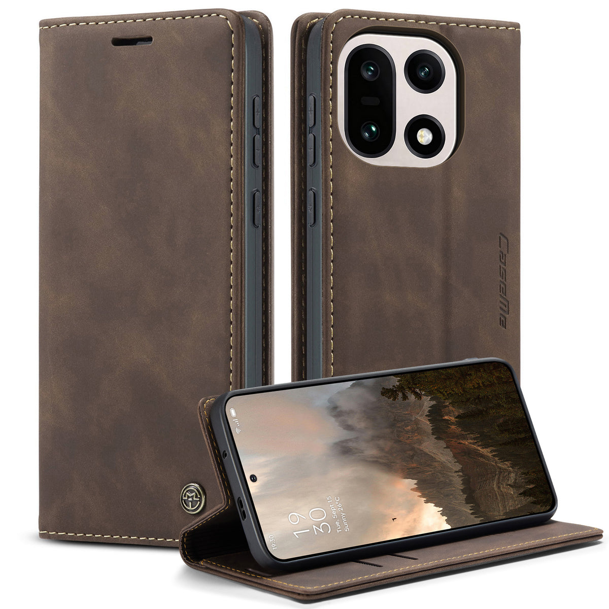 CASEME För OnePlus 15 5G Plånboksfodral 013-serien PU-lädermobilfodral med stativ