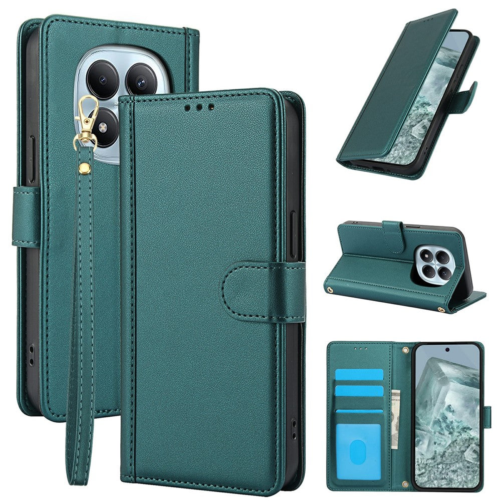 For Xiaomi Redmi Note 15 Pro 4G (Global) Case PU Leather Stand View Phone Wallet Cover with Hand Strap