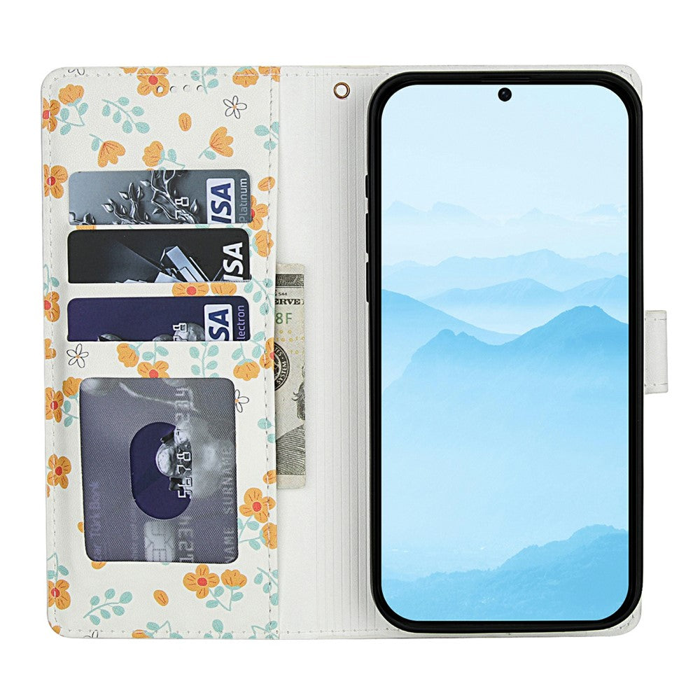 Xiaomi Poco M8 5G / Redmi Note 15 5G (Global) / 15 4G (Global) Plånboksfodral Rombiskt Blommönster Läderflikfodral med Rem