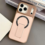 For iPhone 17 Pro Max Magnetic Case Kickstand Dual Color Skin Touch Rubberized PC + TPU Phone Cover
