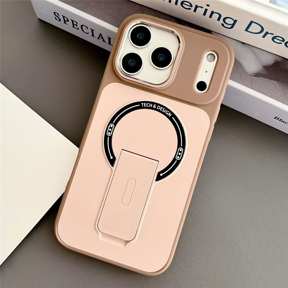 For iPhone 17 Pro Max Magnetic Case Kickstand Dual Color Skin Touch Rubberized PC + TPU Phone Cover