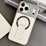 For iPhone 17 Pro Max Magnetic Case Kickstand Dual Color Skin Touch Rubberized PC + TPU Phone Cover