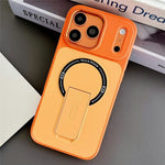 For iPhone 17 Pro Max Magnetic Case Kickstand Dual Color Skin Touch Rubberized PC + TPU Phone Cover