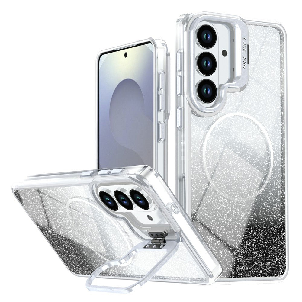 Samsung Galaxy S26+ Magnetiskt Skal Gradient Glitter Stötsäkert TPU PC mobilskal