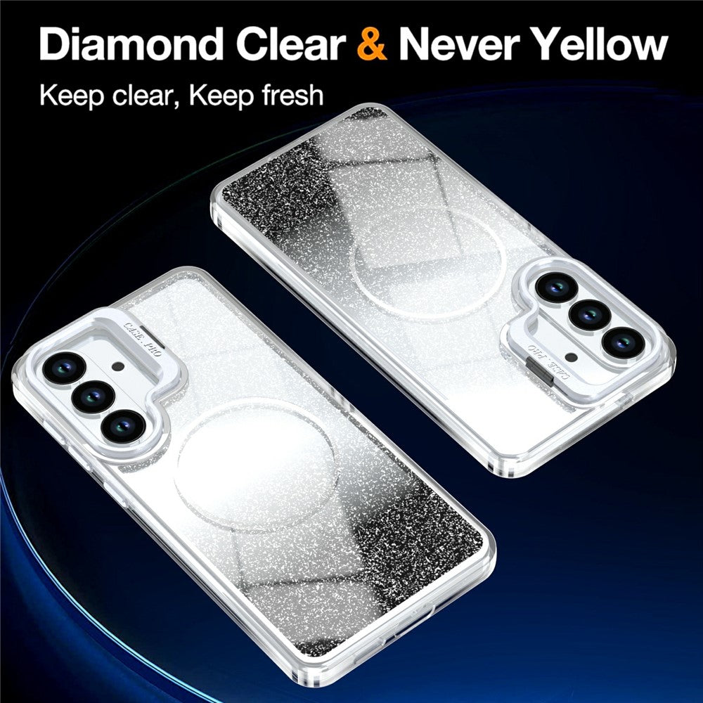 Samsung Galaxy S26+ Magnetiskt Skal Gradient Glitter Stötsäkert TPU PC mobilskal